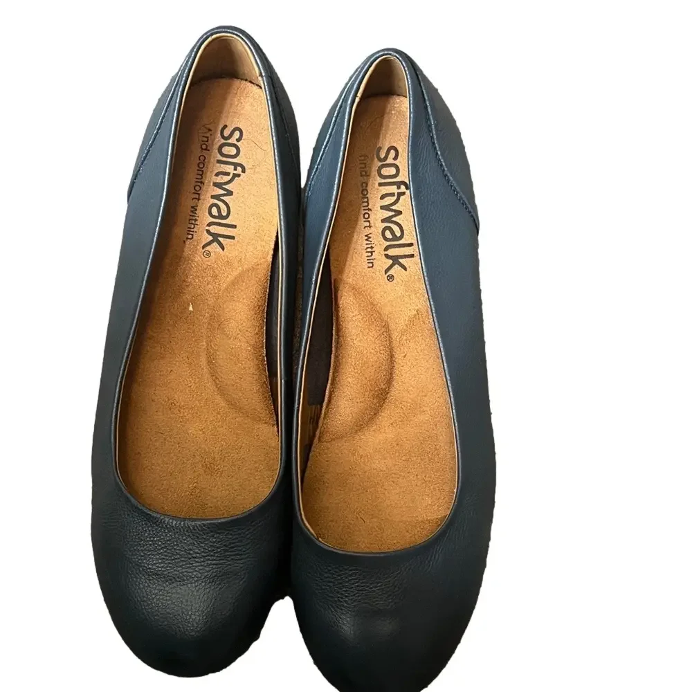 Softwalk Sonoma Ballet Flats Slip On Blue Women’s Size 9W walking summer spring